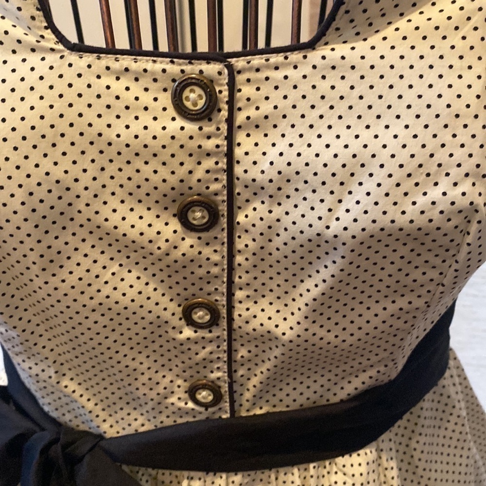 Anthropologie Girls from Savoy cream and black polka dot Novella dress - Picture 3 of 12